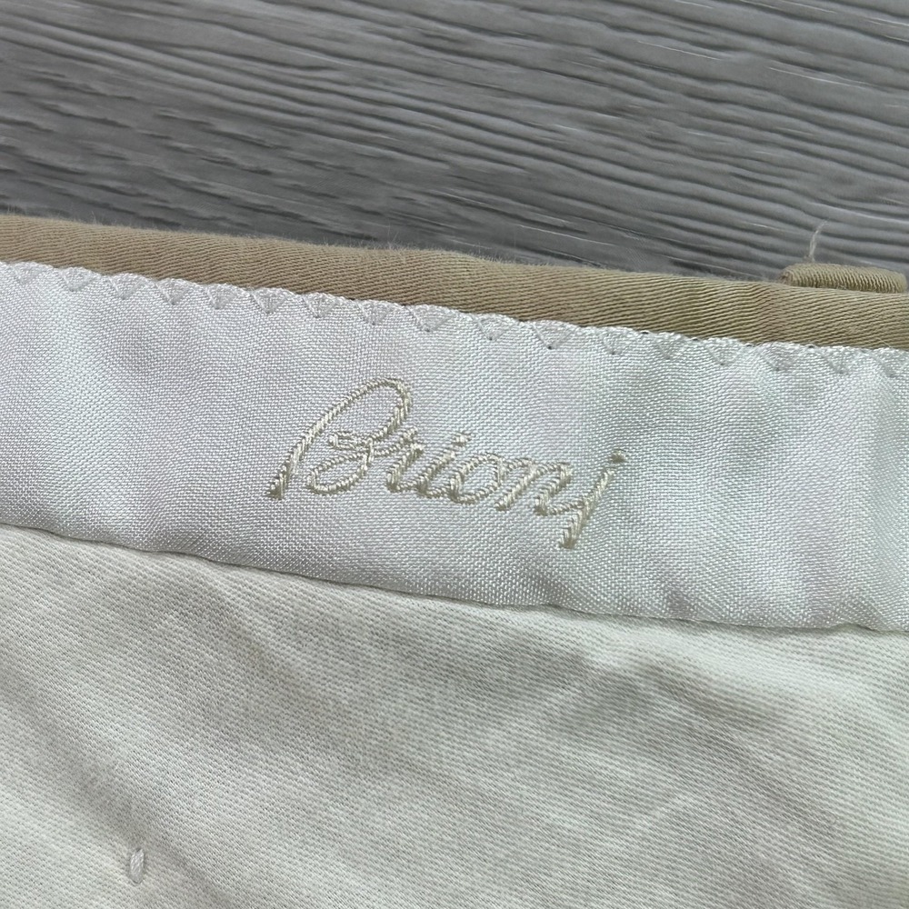 Brioni Pants Mens 42x28 Beige Cotton Moena Chino Classic Fit Dress Cuffed Italy - Picture 4 of 13